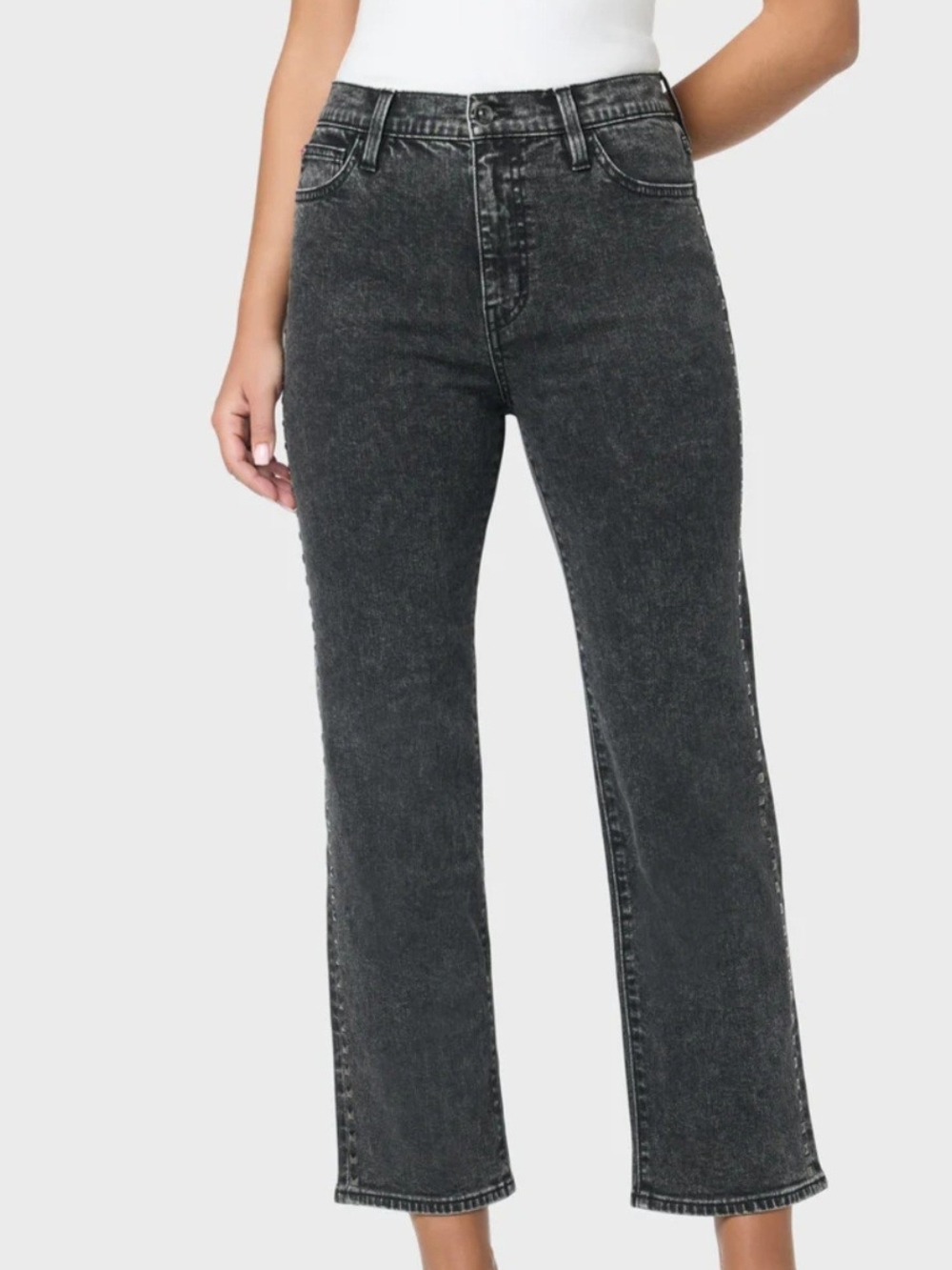 Hudson Jeans Cropped Jeans in Charcoal Black, Size 32